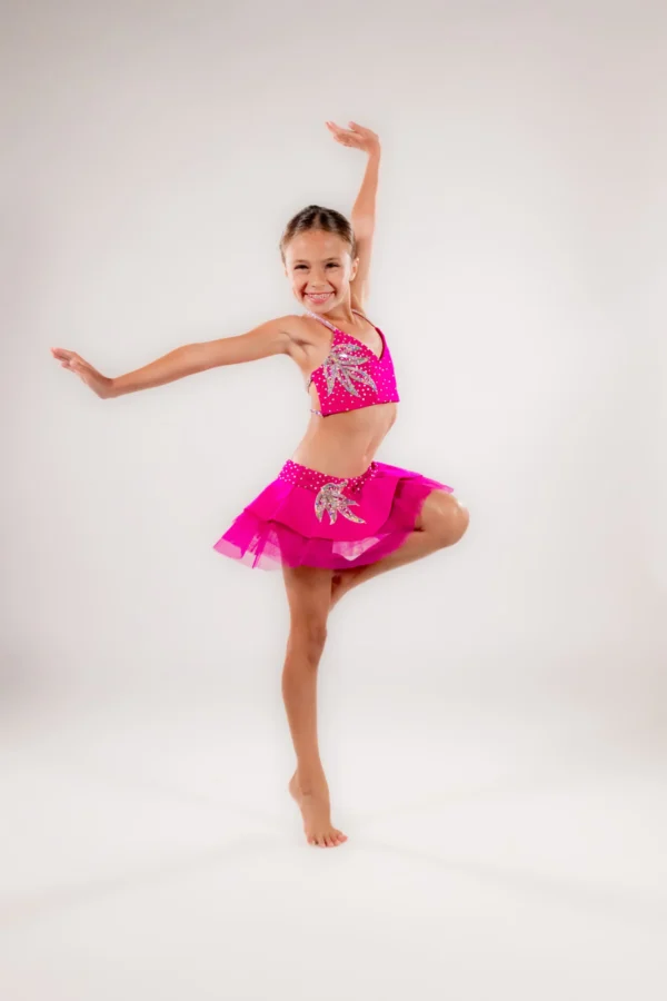 Fuchsia Sparkle Starlet Dance Costume – Youth - Image 2