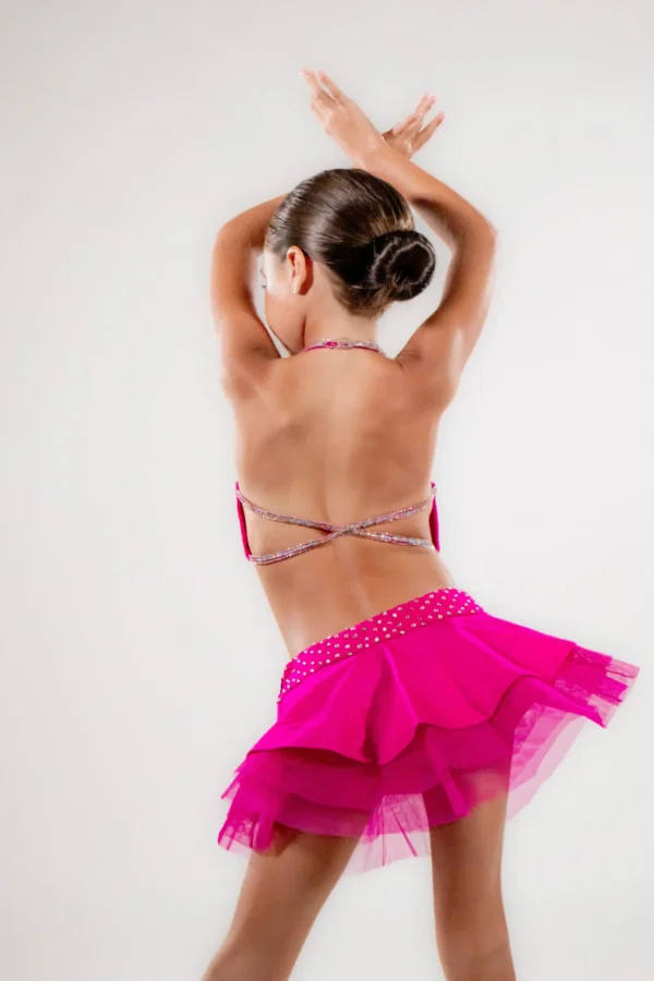 Fuchsia Sparkle Starlet Dance Costume – Youth - Image 4