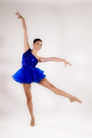 Sapphire Sparkle – One-Shoulder Sequin Dance Costume