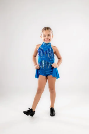 Girls' Sparkle Blue Dance Costume – Jazz & Tap Ready