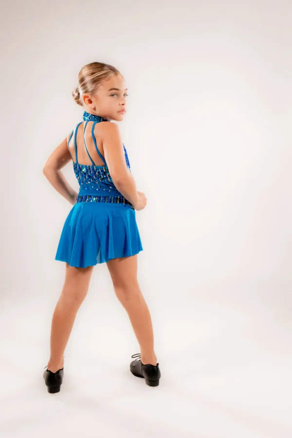 Girls' Sparkle Blue Dance Costume – Jazz & Tap Ready - Image 2
