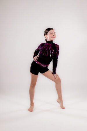 Electric Pulse – Sequin Streak Mesh Unitard