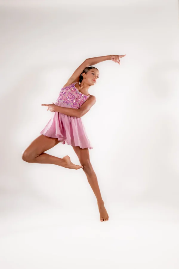 Rose Reverie – Pink Sequin Lyrical Dress - Image 2
